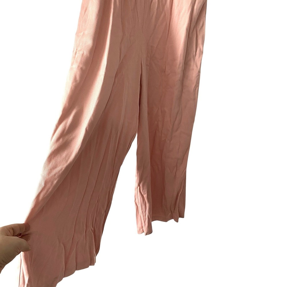 Tie Front Jumpsuit Pink Flowy Doll By Dress And Dwell Size Small - Picture 4 of 6